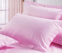 思侬缎条枕套（一对） 粉色