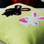纯棉方枕 抱枕 含芯 （苹果绿）50*50cm