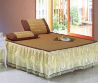 思侬 韩版蕾丝边床裙床罩 1米8床 床上用品 米黄色