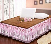 思侬 韩版蕾丝边床裙床罩 1米8床 床上用品 粉色